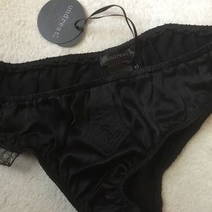 New Undrest black silk deco inspired panties M